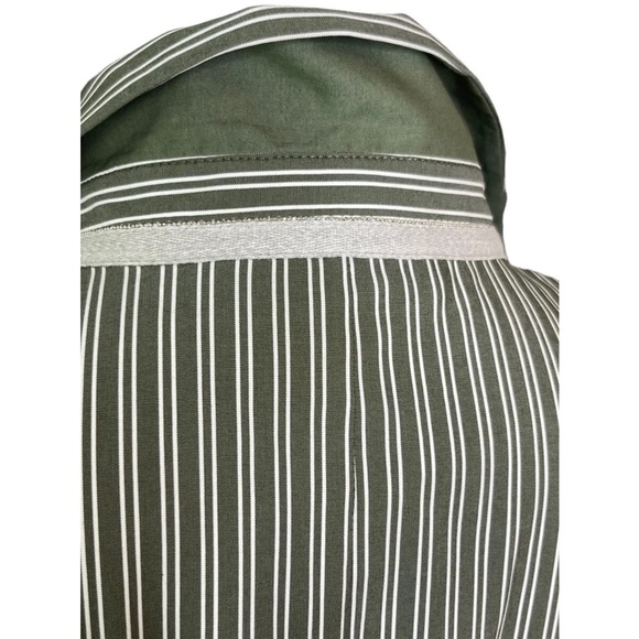 Lafayette 148 Green Striped Button Up Blouse - Picture 8 of 12